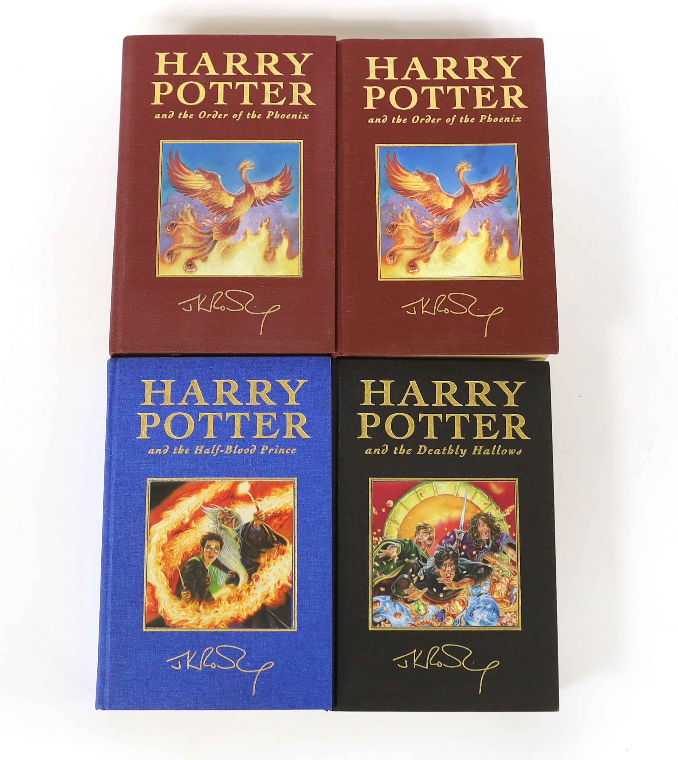 Rowling, J.K - Four Deluxe Titles - Harry Potter and the Order of the Phoenix, first deluxe edition, 2003; a further copy, (a later impression), 2003; Harry Potter and the Half-Blood Prince, 2005 and Harry Potter and the